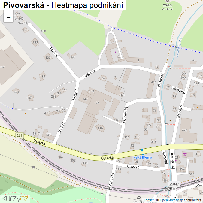 Mapa Pivovarská - Firmy v ulici.