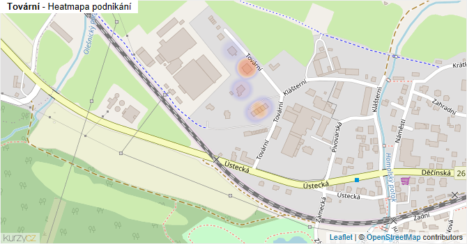 Tovární - mapa podnikání