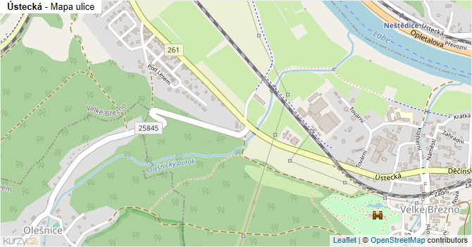 Ústecká - mapa ulice
