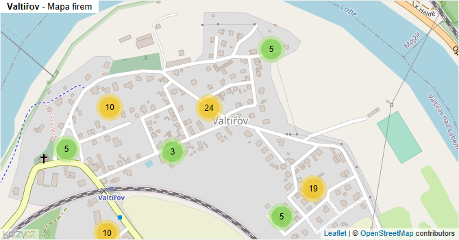 Valtířov - mapa firem
