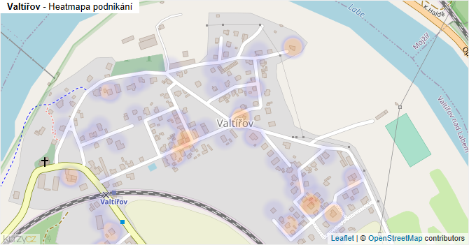 Valtířov - mapa podnikání