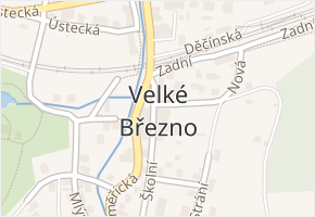 Velké Březno v obci Velké Březno - mapa části obce