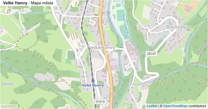 Velké Hamry - mapa města