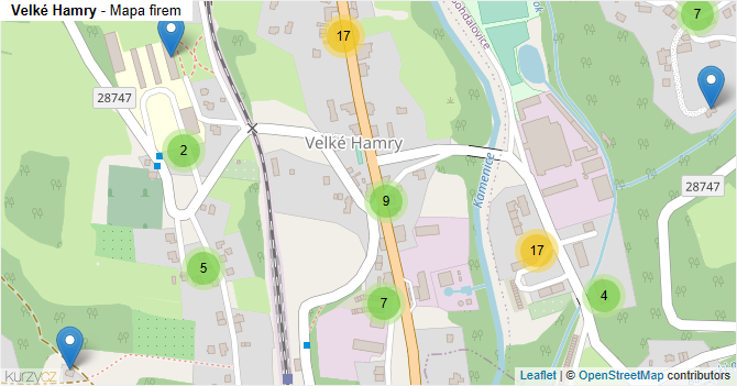 Velké Hamry - mapa firem