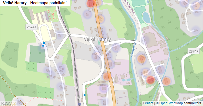 Velké Hamry - mapa podnikání