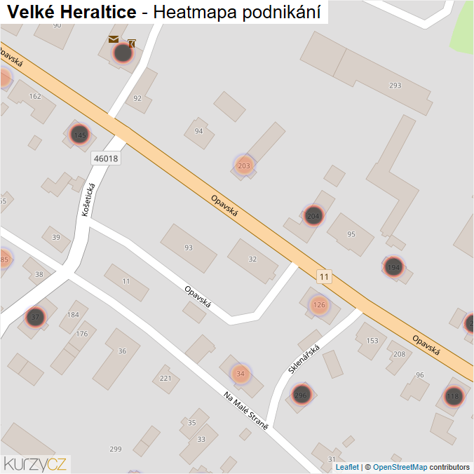Mapa Velké Heraltice - Firmy v obci.