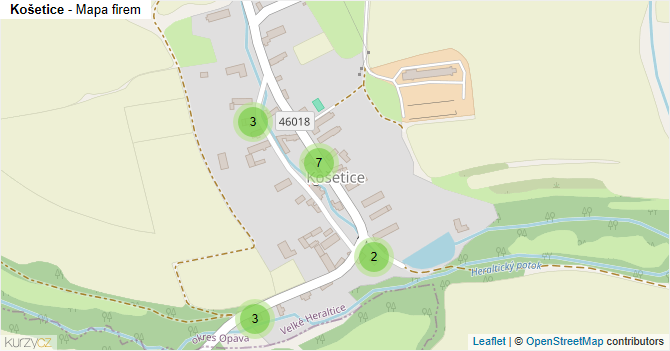 Košetice - mapa firem