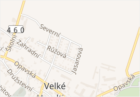 Květinová v obci Velké Heraltice - mapa ulice