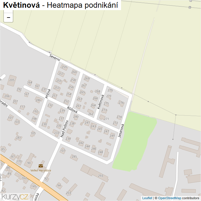 Mapa Květinová - Firmy v ulici.