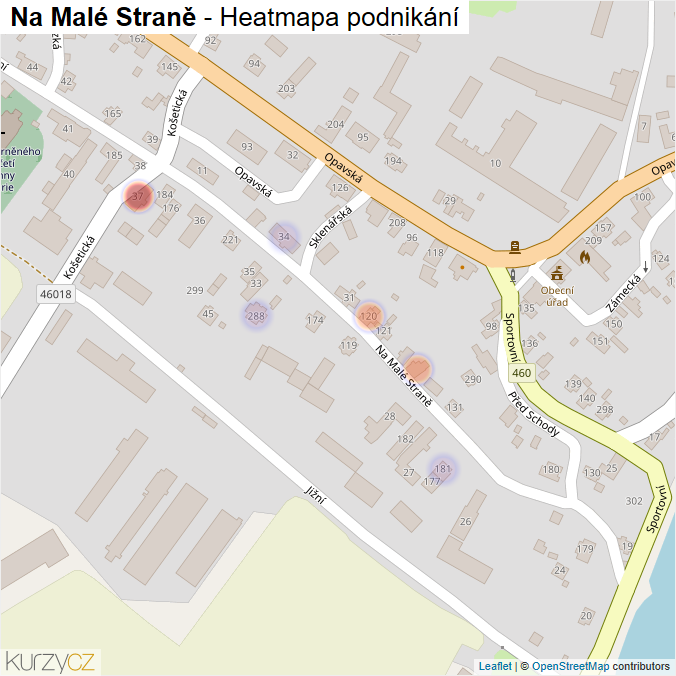 Mapa Na Malé Straně - Firmy v ulici.