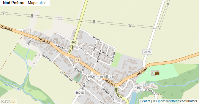 Nad Poštou - mapa ulice
