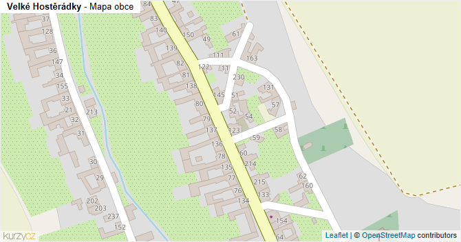 Velké Hostěrádky - mapa obce
