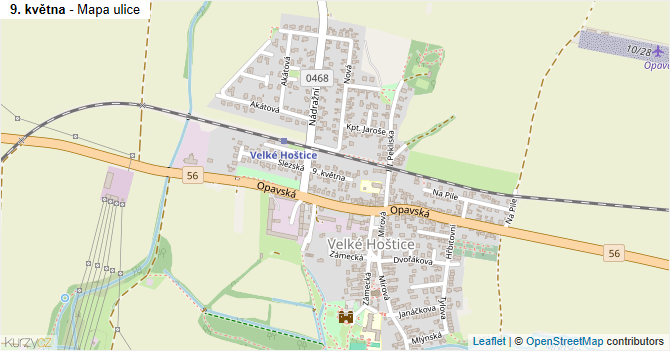 9. května - mapa ulice