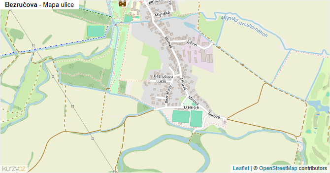 Bezručova - mapa ulice
