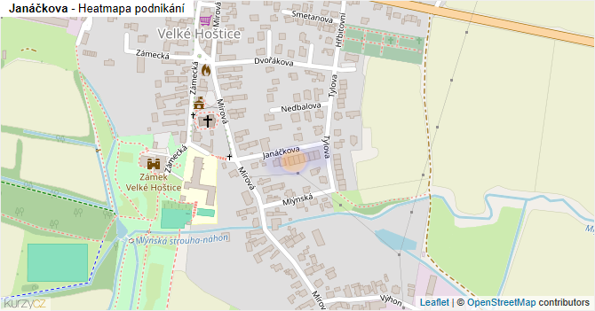 Janáčkova - mapa podnikání