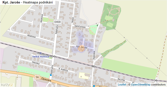Kpt. Jaroše - mapa podnikání