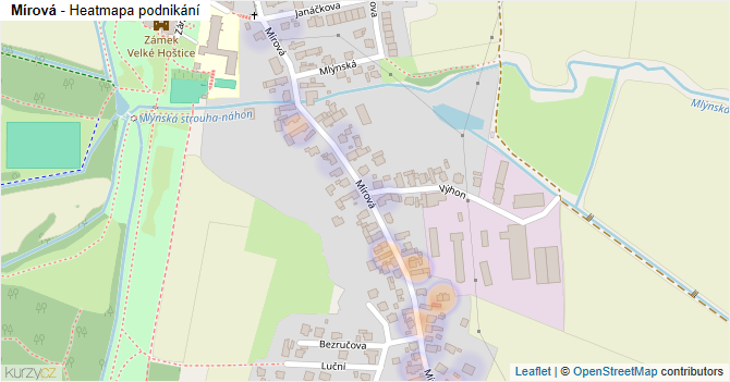 Mírová - mapa podnikání