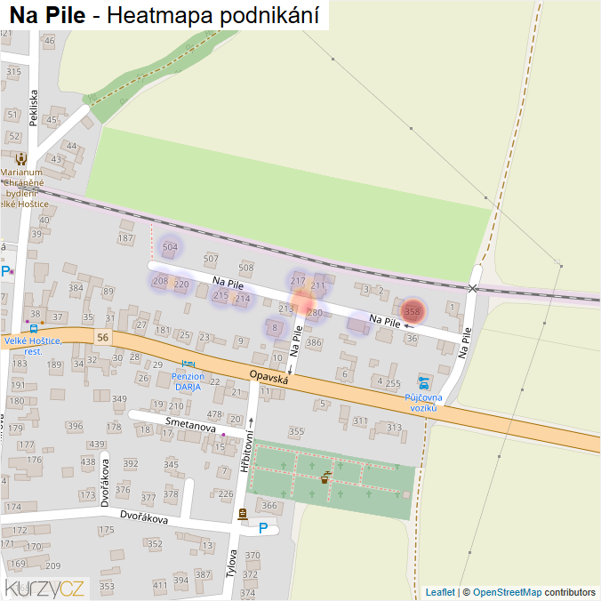 Mapa Na Pile - Firmy v ulici.