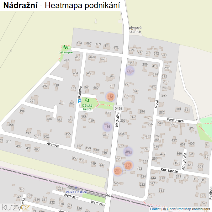 Mapa Nádražní - Firmy v ulici.