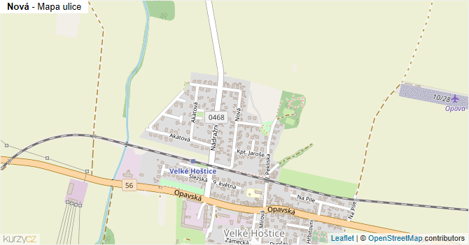 Nová - mapa ulice