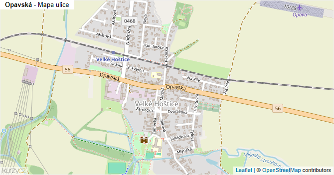 Opavská - mapa ulice
