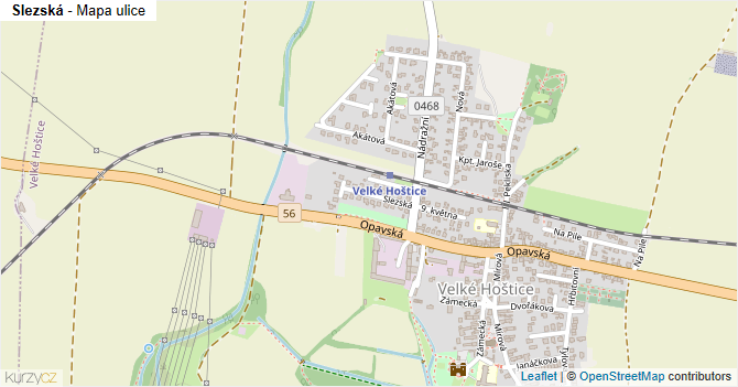 Slezská - mapa ulice