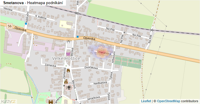 Smetanova - mapa podnikání