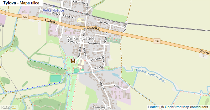 Tylova - mapa ulice