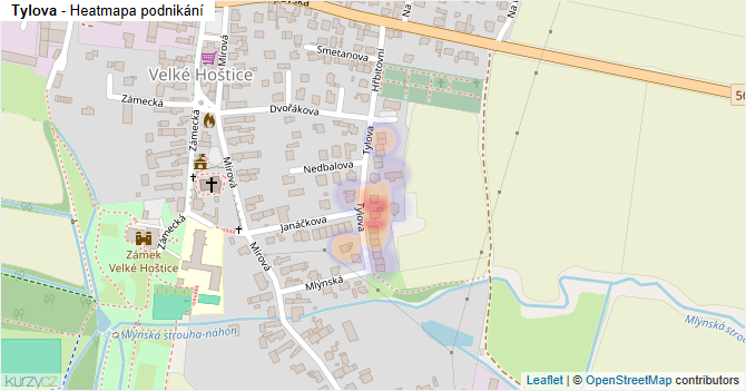 Tylova - mapa podnikání