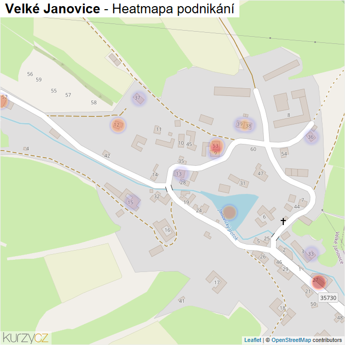 Mapa Velké Janovice - Firmy v části obce.