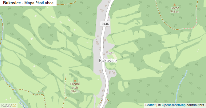 Bukovice - mapa části obce