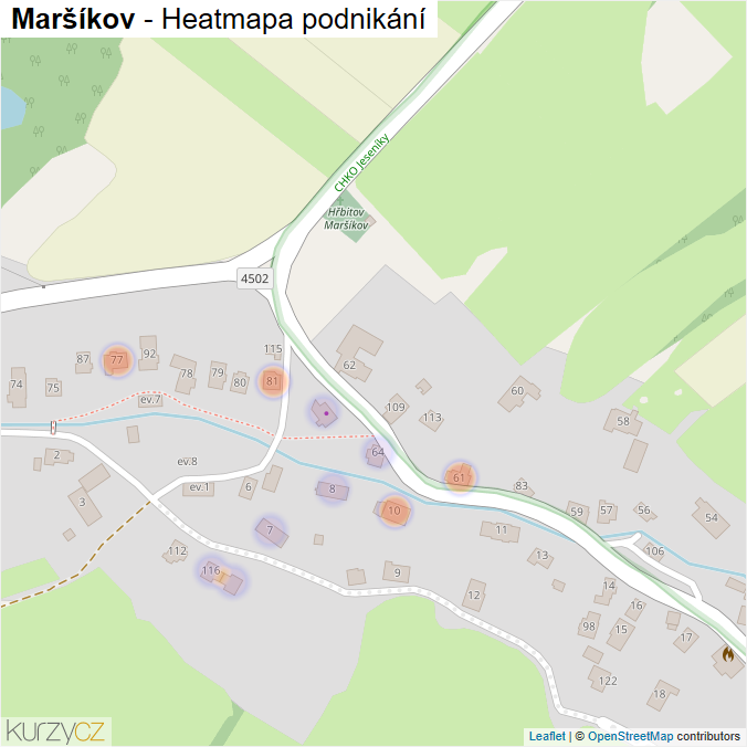 Mapa Maršíkov - Firmy v části obce.