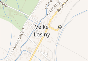 Rudé armády v obci Velké Losiny - mapa ulice