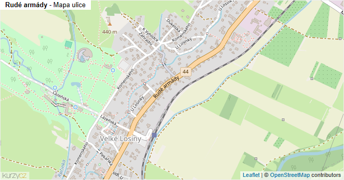 Rudé armády - mapa ulice