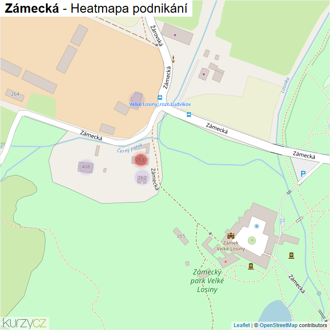 Mapa Zámecká - Firmy v ulici.