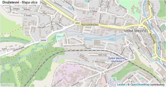Družstevní - mapa ulice