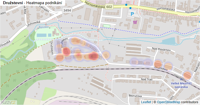 Družstevní - mapa podnikání