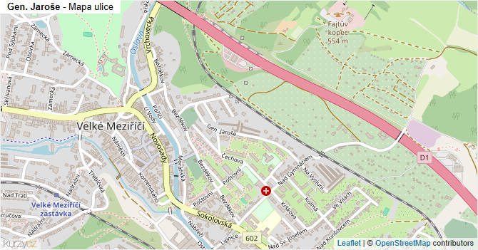 Gen. Jaroše - mapa ulice