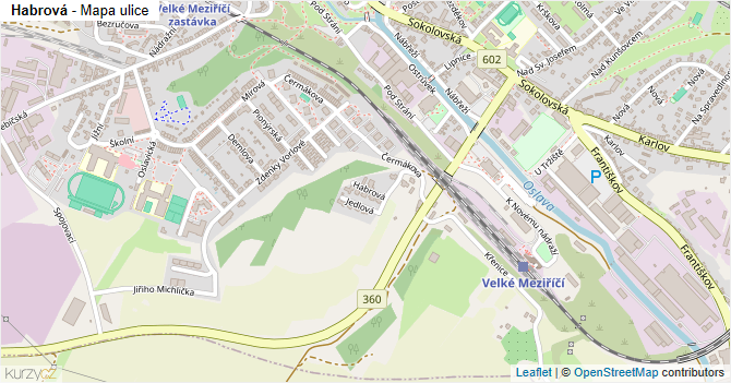 Habrová - mapa ulice