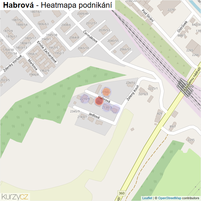 Mapa Habrová - Firmy v ulici.
