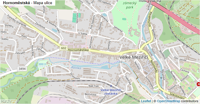 Hornoměstská - mapa ulice