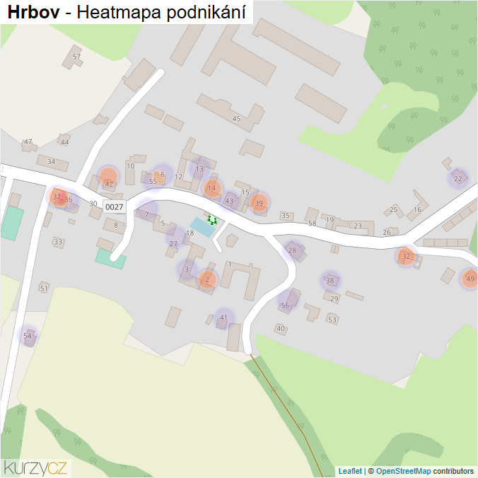 Mapa Hrbov - Firmy v části obce.