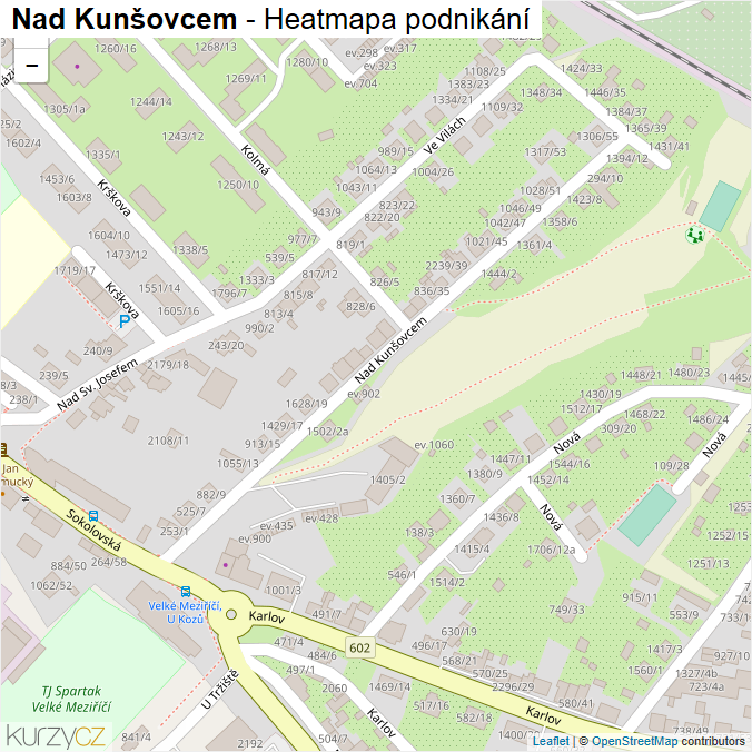 Mapa Nad Kunšovcem - Firmy v ulici.