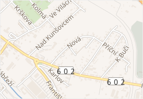 Nová v obci Velké Meziříčí - mapa ulice
