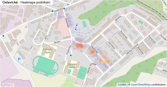 Oslavická - mapa podnikání