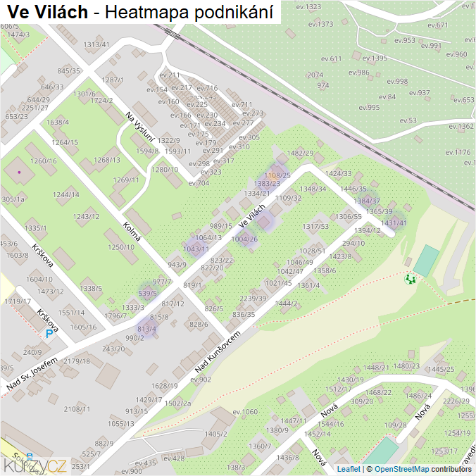 Mapa Ve Vilách - Firmy v ulici.