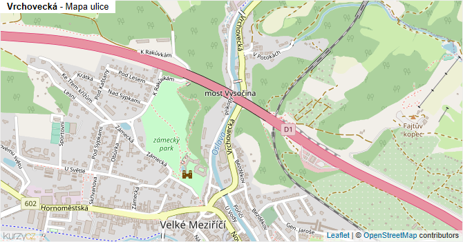 Vrchovecká - mapa ulice