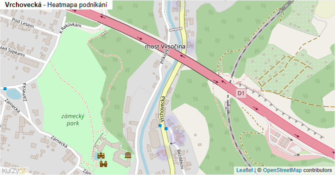 Vrchovecká - mapa podnikání