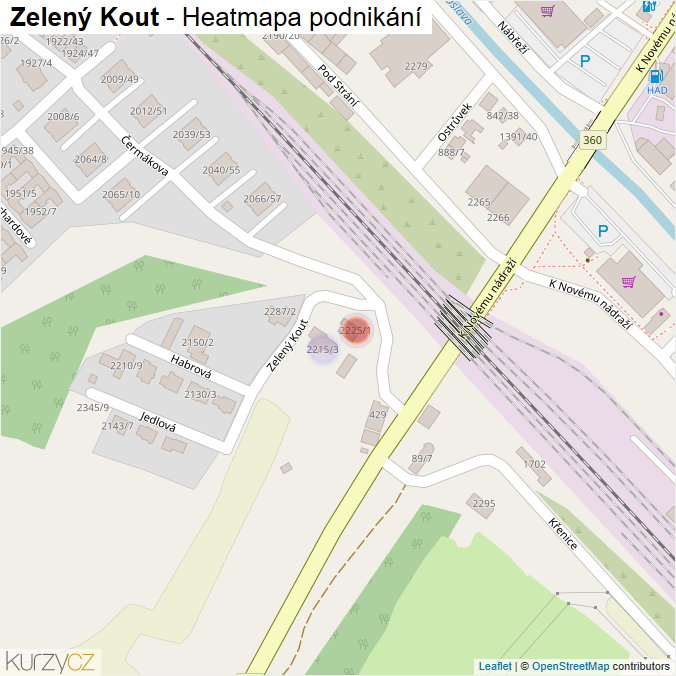 Mapa Zelený Kout - Firmy v ulici.