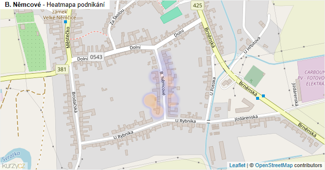 B. Němcové - mapa podnikání